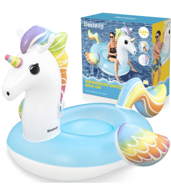 Bestway Pripučiamas čiužinys plaukiojimui su rankenomis vienaragis 224x164 cm