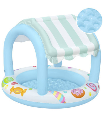 Bestway Vaikiškas Baseinas su Stogeliu ir Pripučiama Dugno Dalimi Mėlynas-Baltas 104cm 52638