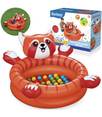 Bestway sausas baseinas su kamuoliukais raudona panda 107x94 cm + 50 kamuoliukų
