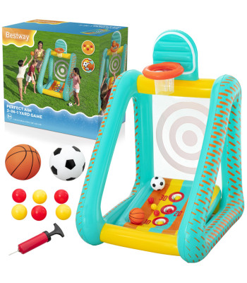 Bestway Lauko žaidimas 3 viename: krepšinis, futbolas ir taiklumo žaidimas 127x109x178cm 52813