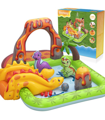 Bestway Vandens žaidimų aikštelė Dinozaurai 262x188x102cm su čiuožykla ir priedais