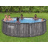 Bestway Baseinas su rėmu 366x100cm 8in1 medžio imitacija 5614X