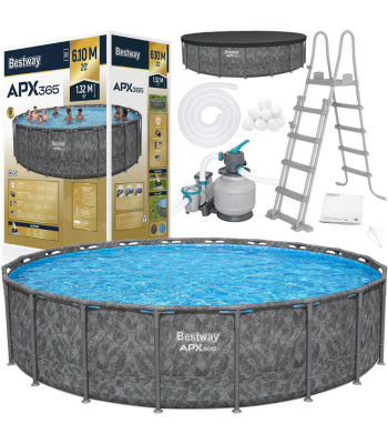 Bestway APX365 Rėmelinis baseinas 610x132cm su pompa ir kopėtėlėmis