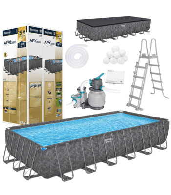 Bestway Stelažinis baseinas CAŁOROCZNY APX 365 732x366cm su pompa ir kopėčiomis, 561KG