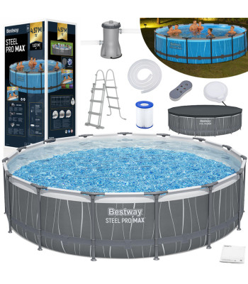 Bestway Plieninis Baseinas su LED Apšvietimu 457x107cm 7in1 561GD