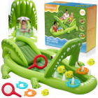 Bestway Vandens žaidimų aikštelė KROKODILAS 234x163x87cm su čiuožykla ir priedais 53169
