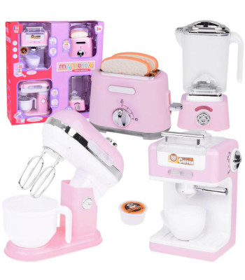 Mažojo buitinio prietaisų rinkinys vaikams: maišytuvas, blenderis, skrudintuvas, kavos aparatas ZA5204