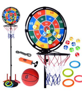 Sporto rinkinys 3in1 Mesk į taikinį! Krepšinio stovas + priedai SP0830