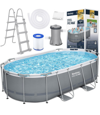 Stelažinis baseinas Bestway 427x250x100 cm 8v1 su pompa ir kopėčiomis