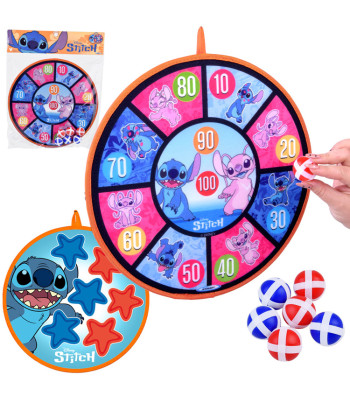 Dvipusė taikinys su kamuoliukais ant lipdukų Stitch 36 cm + 6 kamuoliukai 4 cm