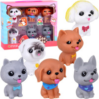 guminių šuniukų figūrėlių rinkinys, 6 vnt.