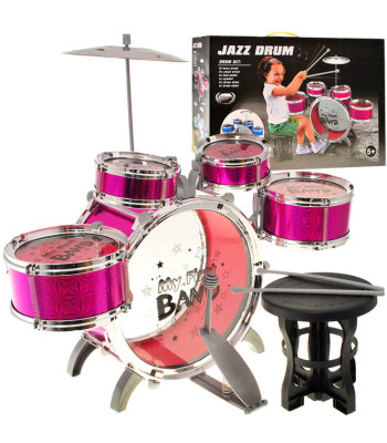 vaikiški būgnai su 5 būgnais ir kėdute in0055