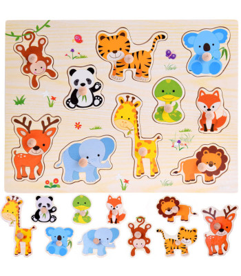 medinė dėlionė gyvūnai 10 dalių za4721