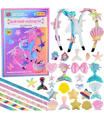 kūrybinis rinkinys „undinėlė“ – pasigamink dekoruotas plaukų lankeles