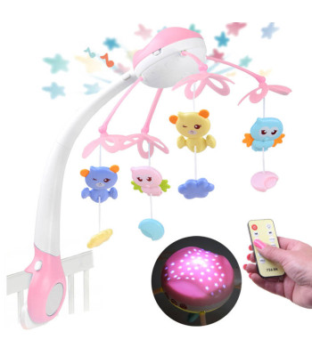 karuselė kūdikio lovytei su projektoriumi ir nuotoliniu valdymu za4418