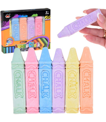 didelės spalvotos piešimo kreidos 6 vnt. lentai ir šaligatviui za5582