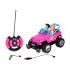 nuotoliniu būdu valdomas rožinis automobilis lėlėms su berniuko ir mergaitės figūrėlėmis
