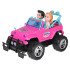 nuotoliniu būdu valdomas rožinis automobilis lėlėms su berniuko ir mergaitės figūrėlėmis