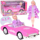 Retro Cadillac nuotoliniu būdu valdomas automobilis su elegantiška lėle RC0745
