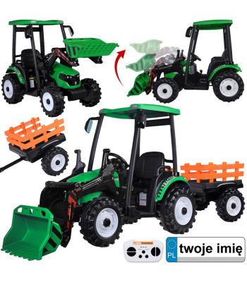 vaikiškas elektrinis traktorius su priekaba ir kaušu pa0320