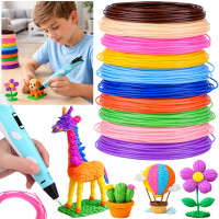 pcl filamentų papildymų rinkinys 3d rašikliui, 10 spalvų, 50 m, za6148