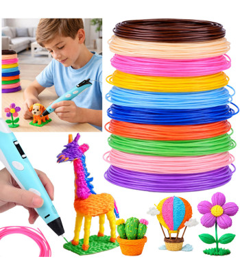 pcl filamentų papildymų rinkinys 3d rašikliui, 10 spalvų, 50 m, za6148