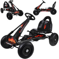 didelis pedalinis gokartas su reguliuojama sėdyne ir pripučiamais ratais sp0839