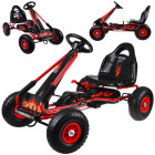 didelis vaikiškas pedalinis gokartas su reguliuojama sėdyne ir pripučiamais ratais sp0839