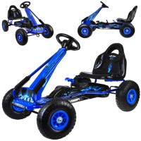 didelis pedalinis gokartas su reguliuojama sėdyne ir pripučiamais ratais sp0839