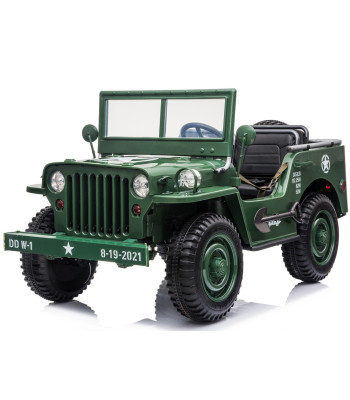 vaikiškas elektrinis automobilis jeep willys 3 vietų su pulteliu pa0249
