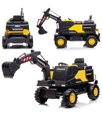 akumuliatorinis vaikiškas ekskavatorius volvo su judančia strėle ir kaušu pa0283