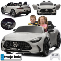 vaikiškas elektromobilis mercedes amg gt63 dviem vaikams pilkas