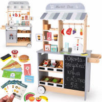 medinė vaikų parduotuvė market su interaktyviu ledukų dozatoriumi za6167