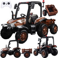 didelis vaikiškas traktorius su priekaba 4x4 ir pulteliu PA0266