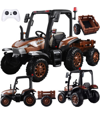 didelis vaikiškas traktorius su priekaba 4x4 ir pulteliu PA0266
