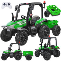 vaikiškas elektrinis traktorius su priekaba 4x4 ir pulteliu PA0266