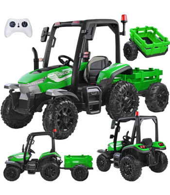 vaikiškas elektrinis traktorius su priekaba 4x4 ir pulteliu PA0266