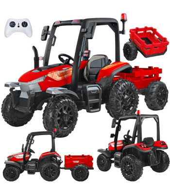 vaikiškas elektrinis traktorius su priekaba 4x4 ir pulteliu pa0266