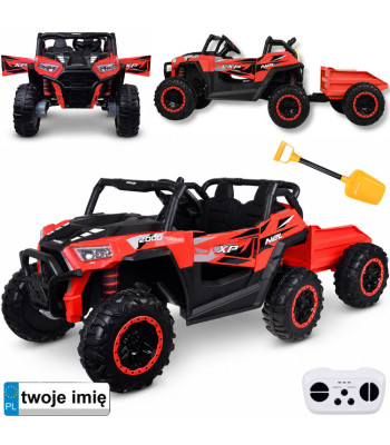 dvivietis elektromobilis vaikams buggy 4x4 su priekaba pa0342