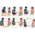 Sulankstomas hula hoop lankas vaikams ir suaugusiesiems su masažiniais iškilimais, 84 cm SP0871