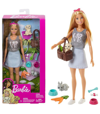 Mattel Barbie su gyvūnėliais lėlės rinkinys su aksesuarais ZA6706
