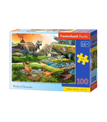 Dėlionė World of Dinosaurs – dinozaurai, 100 dalių, B-111084, 40 x 29 cm