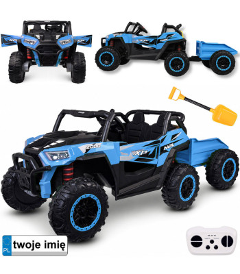 Akumuliatorinis automobilis vaikams su priekaba, dvivietis BUGGY 4x4 PA0342