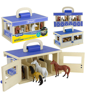 Medinė arklidė su 6 žirgų figūrėlėmis Breyer Horses FARMA, 1:32, ZA6720