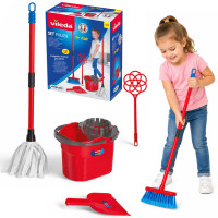 Vileda For Kids valymo rinkinys vaikams: šluostė, kibirėlis, šluota ZA6730