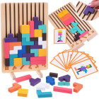 Medinė loginė dėlionė su spalvotomis kaladėlėmis, Tetris ZA6613