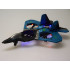 Nuotoliniu būdu valdomas šviečiantis naikintuvo formos dronas Raptor quadcopter RC0726 NI