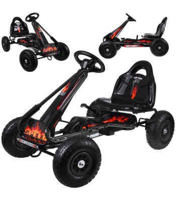 Pedalinis gokartas su reguliuojama sėdyne ir pripučiamais ratais – didelis SP0839