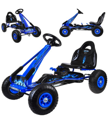 Pedalinis gokartas su reguliuojama sėdyne ir pripučiamais ratais, didelis SP0839