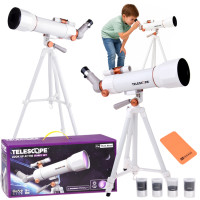 Vaikiškas teleskopas su stovu, 4 okuliarais ir taikikliu, ES0029, 107 cm
